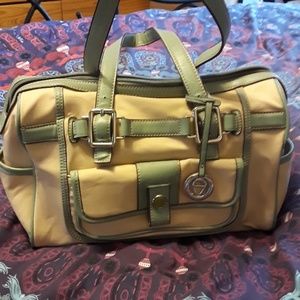 Etienne Aigner canvas and leather handbag